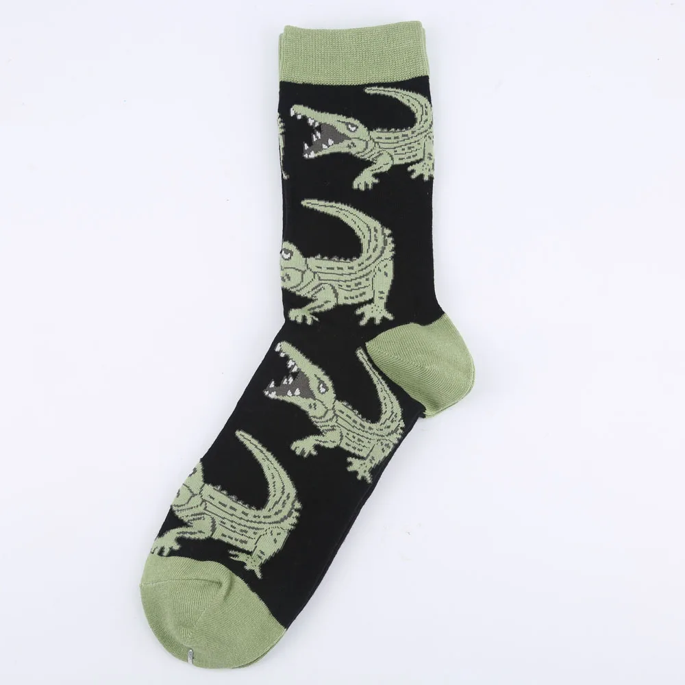 Modeager Brand Casual Dinosaur Crocodile Shark Spider Cool Funny Animal Men Socks Cotton long hip hop cool Skate Socks for Men