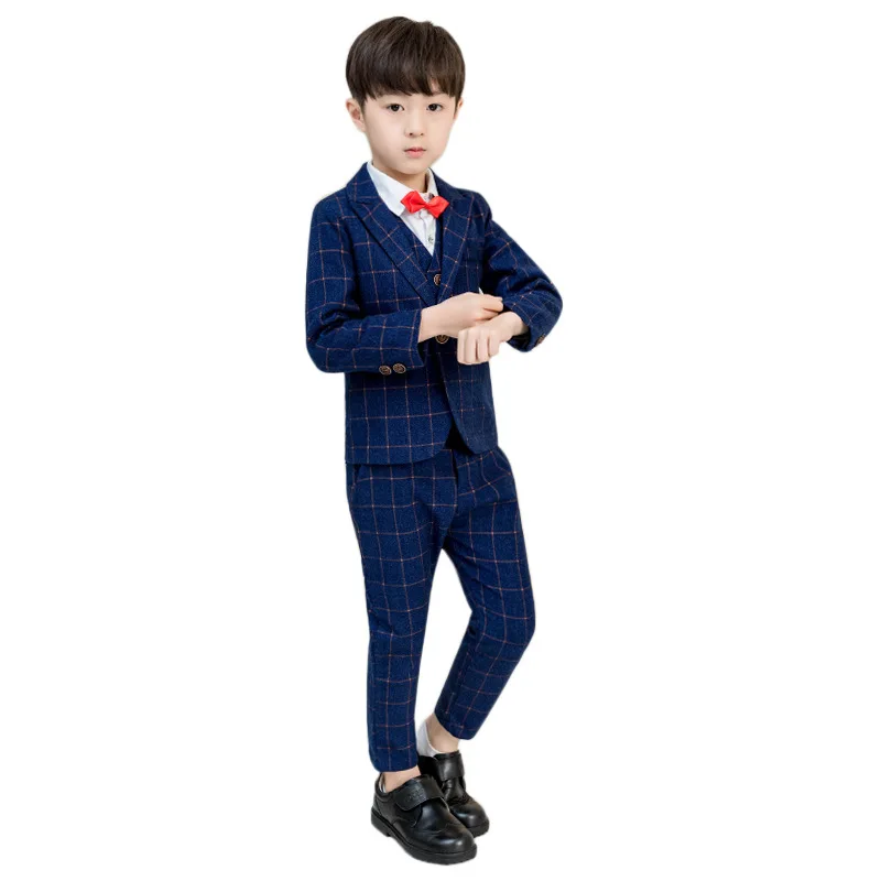 

Kids Floral Wedding Suit Japanese Flower Boys Blazer Jacket Vest Pants Formal Dress Children Graduation Tuxedos Costume