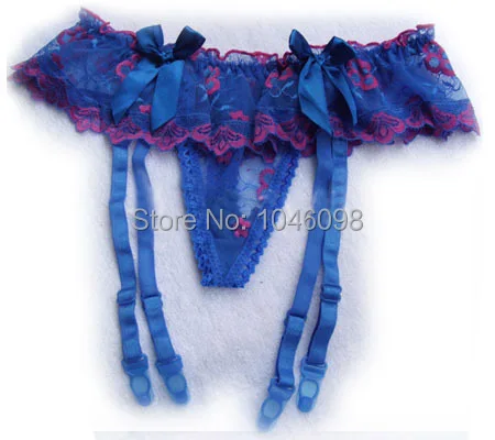 blue color Fashion sexy lace belt panties garters stockings fishnet stockings one-piece , Allure of the butterfly for girl