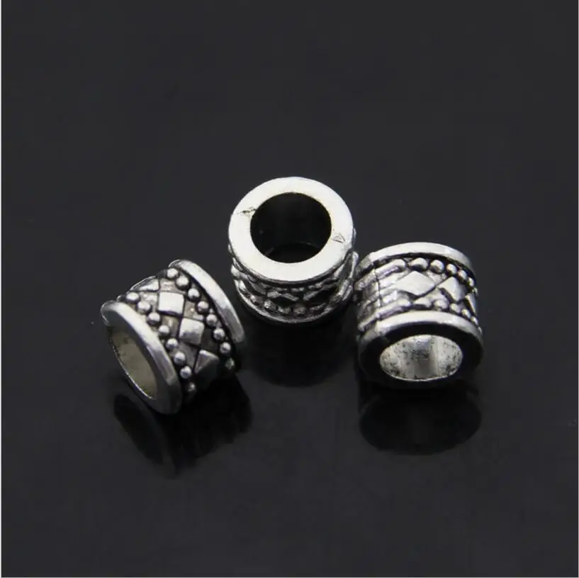 

30pcs/lot 5mm Hole Tibetan Silver Big Hole Beads Round Wheel Metal Spacer Beads Charm Bracelet for Jewelry Making Z447