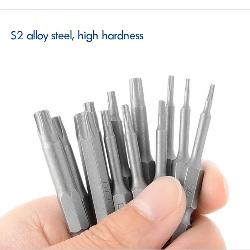 12 STKS 50mm Lange Hex Shank Torx Schroevendraaier Bits T5-T40 S2 Staal Holle Gat Schroevendraaier Bits voor Schroevendraaier Elektrische Drill биты