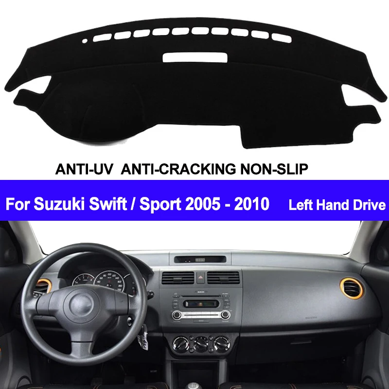 TAIJS Car Dashboard Cover Dash Mat Dash Board Pad Carpet Dashmat Anti-UV For Suzuki Swift Sport 2005 2006 2007 2008 2009 2010