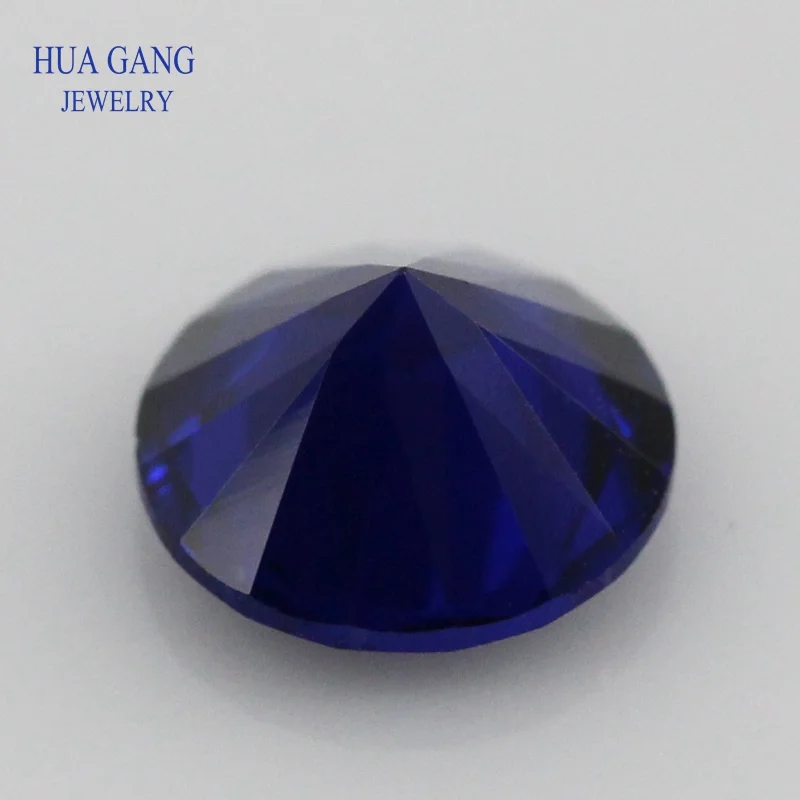 114# High Quality Synthetic Spinel Stone Size 0.8-10mm Color Deep Blue Wholesale Round Brilliant Cut Gems For Jewelry