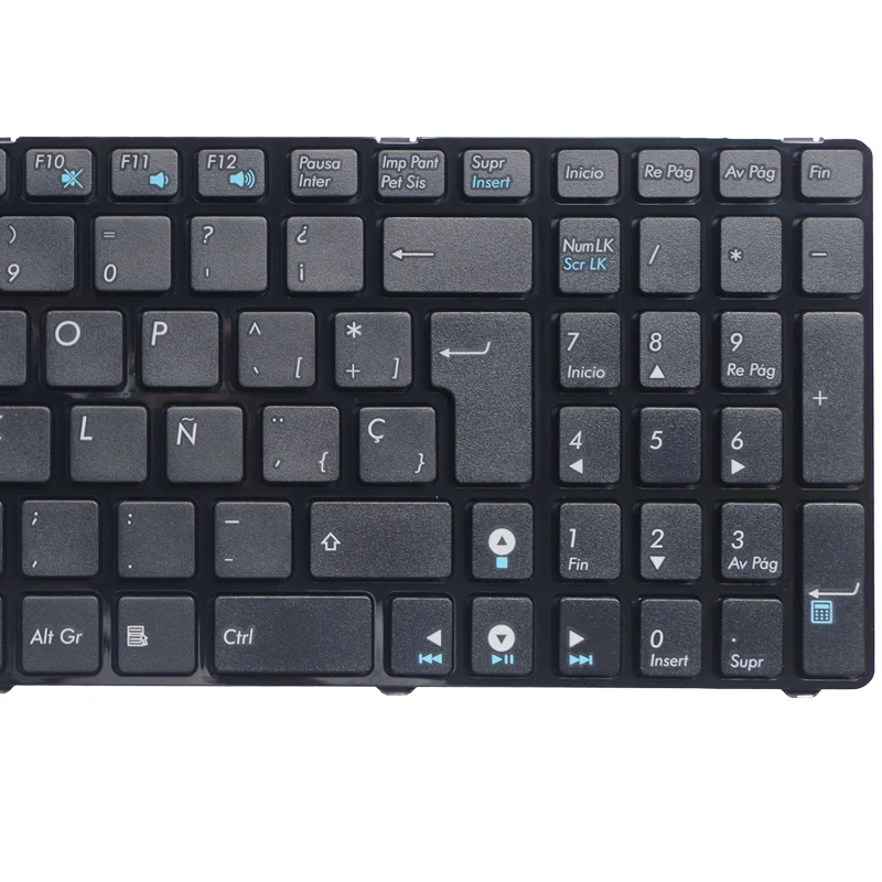 Spanish Keyboard For Asus G72 X53 X54H k53 A53 A52J K52N G53 N53T N61 X55V X55VD N73S N73J P53S X75V B53J UL50 SP QWERTY