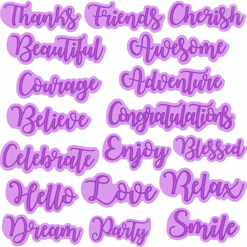 Enjoy Relax Cherish Believe Blessed Stacked Words Metal Cutting Dies For DIY Scrapbooking Embossing Paper Cards Crafts New 2019