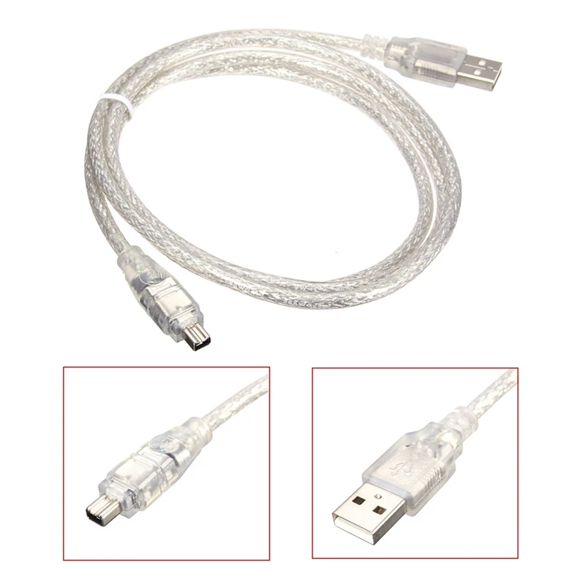 USB męski na Firewire IEEE 1394 4 Pin męski iLink przewód adapterowy firewire 1394 kabel do SONY DCR-TRV75E aparat DV kabel 1.5m/150cm