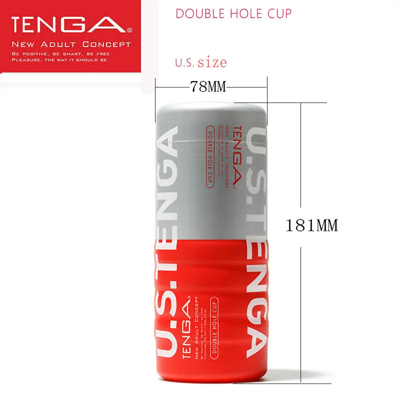 TENGA US TOC-104 Male Masturbators Double Holes Plus Size Pussy Masturbation Cup Sex Toys for Men Cup With Lubricant Oil