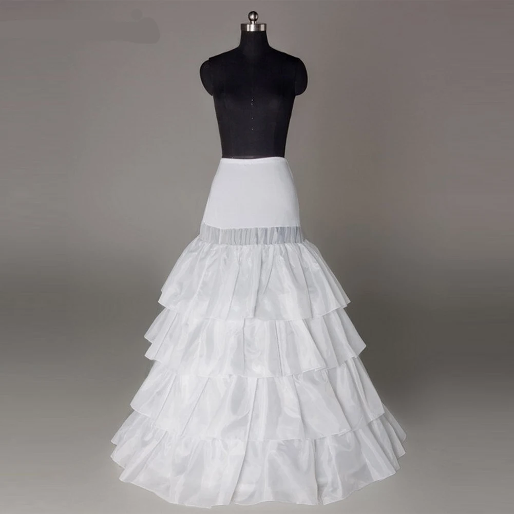 4 Hoops Petticoat met 4 Ruches Mooie Trouwjurk Crinoline Meisjes A-lijn Petticoat Slip Hoepelrok Gekleurd S34