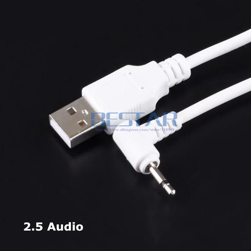 1m gniazdo USB wtyczka Aux 2.5mm dźwięk Mono kabel 2.5USB USB 2.5mm Jack USB 2.0 do DC 2.5mm 90 stopni łokieć 2A kabel ładujący