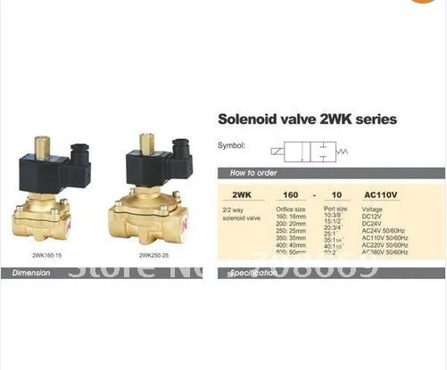 

Normal Open 2way2position 24V DC 3/4" Electric Solenoid Valve Water Air N/O