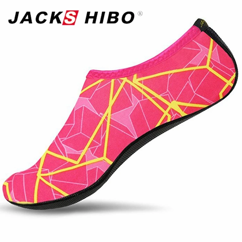 JACKWinterBO-Chaussures d\'eau pour femmes, grande taille, à rayures colorées, pour la plage