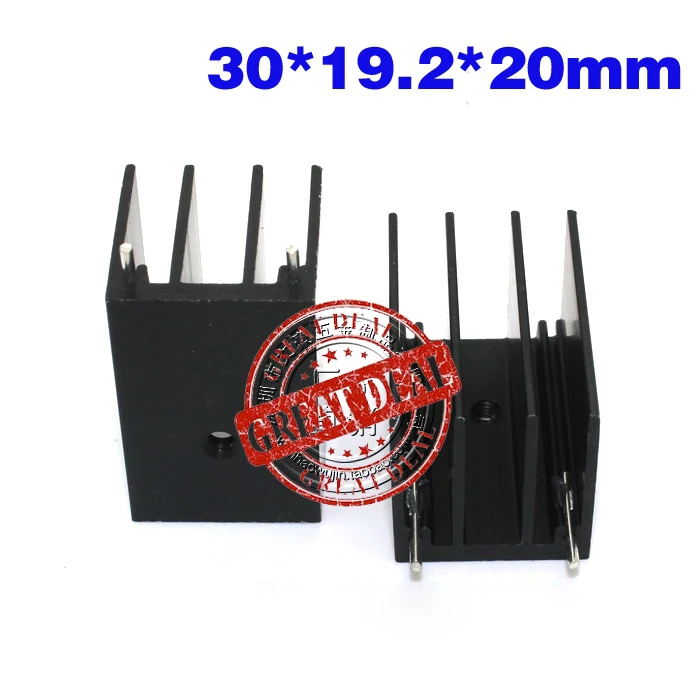 Free Shipping Wholesale 100PCS Aluminum diode heatsink 30*19.2*20MM High quality Transistor heatsink black