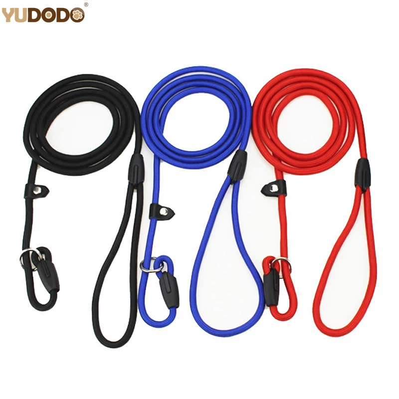 120cm Nylon P Chain Dog Training Leash Adjustable Slip Collar Pet Outdoor Lead Supplies Walking Rope For Small Medium Large Dog