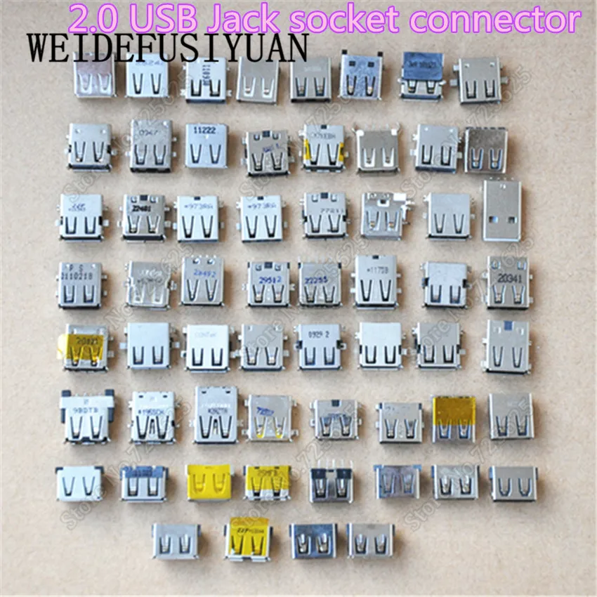 100 Models/100pieces 2.0 USB Female Socket Port 3.0 USB Jack Connector For Laptop Netbook