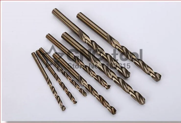 Кобальтовые сверла из быстрорежущей стали, 1,0-8,0 мм, M35 HSS-CO, 10 шт., для нержавеющей стали (1,5/2/2.5/3/4/4.5/5/5.5/6/6.5/7/7.5 мм)