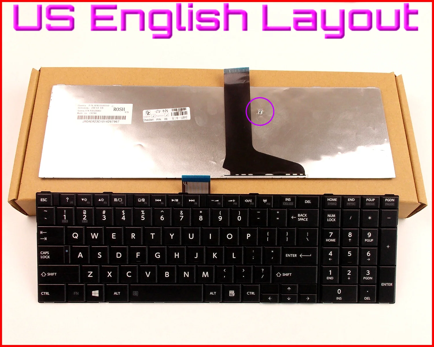 New Keyboard US English Version for Toshiba Satellite L870 C875D C875 S875 C870 C850D C870D L850D L855 S950 S950D S955D Laptop