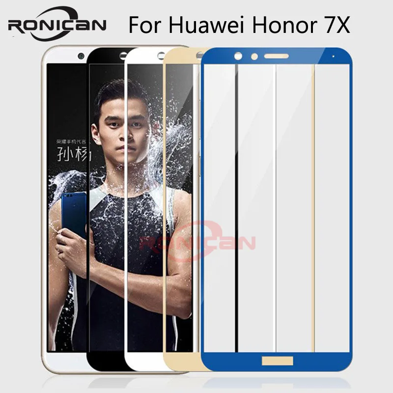 For Huawei honor 7x glass tempered For huawei honor 7 x X7 screen protector full cover on honor7x glas protective film Case 9h