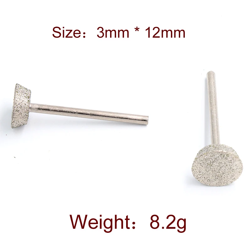 5 Chiếc 1 Đến 16Mm Kim Cương Từ Chà Nhám E Kim Kim Cương Đầu Mài Đảo Mặt Hình Thang Ngọc Chạm Khắc Burrs Dremel phụ Kiện