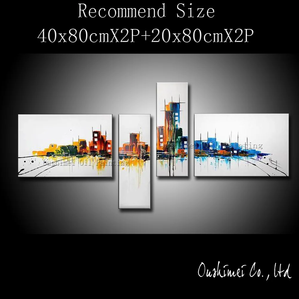 

Excellent Artist Hand-painted High Quality Abstract Modern Cityscape Oil Painting On Canvas Handmade Building Oil Painting