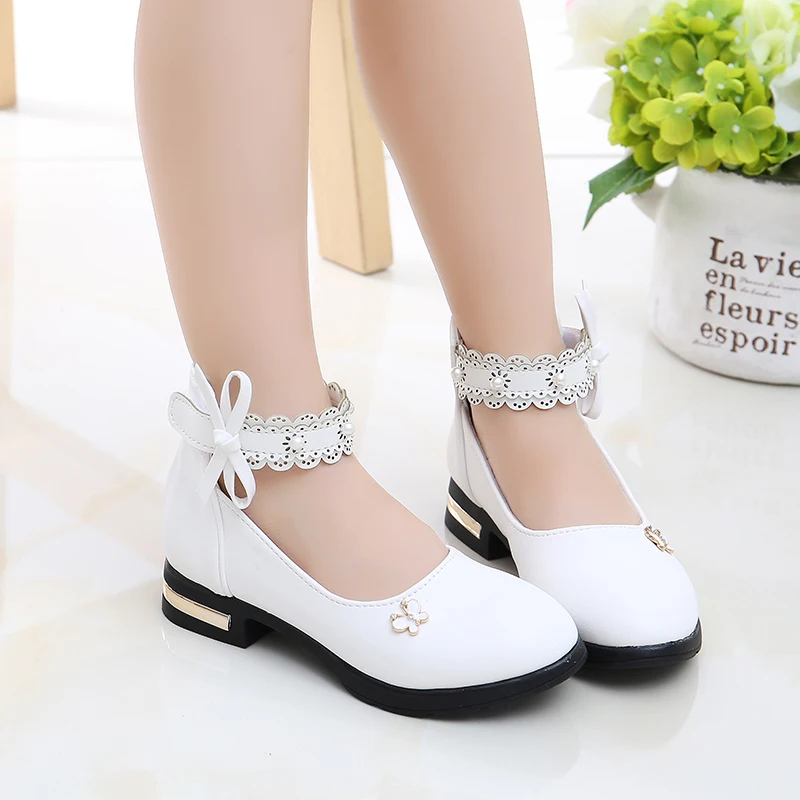 

2019Girls Leather Shoes Kids Casual Shoes For Girls Princess Children Shoes Flats Party Wedding School Dress Spring Autumn Kid