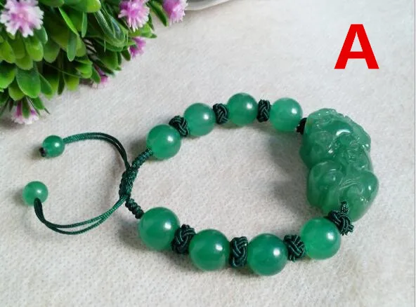 Drop Shipping Jades Bracelet jadeite PIXIU Hand String Lucky Bracelet Men Women jewelry