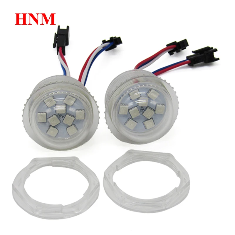 DC 12V 35mm 9LED UCS1903 pixel rgb led module light,digital rgb full color led funfair light,Waterproof IP67,Transparent cover