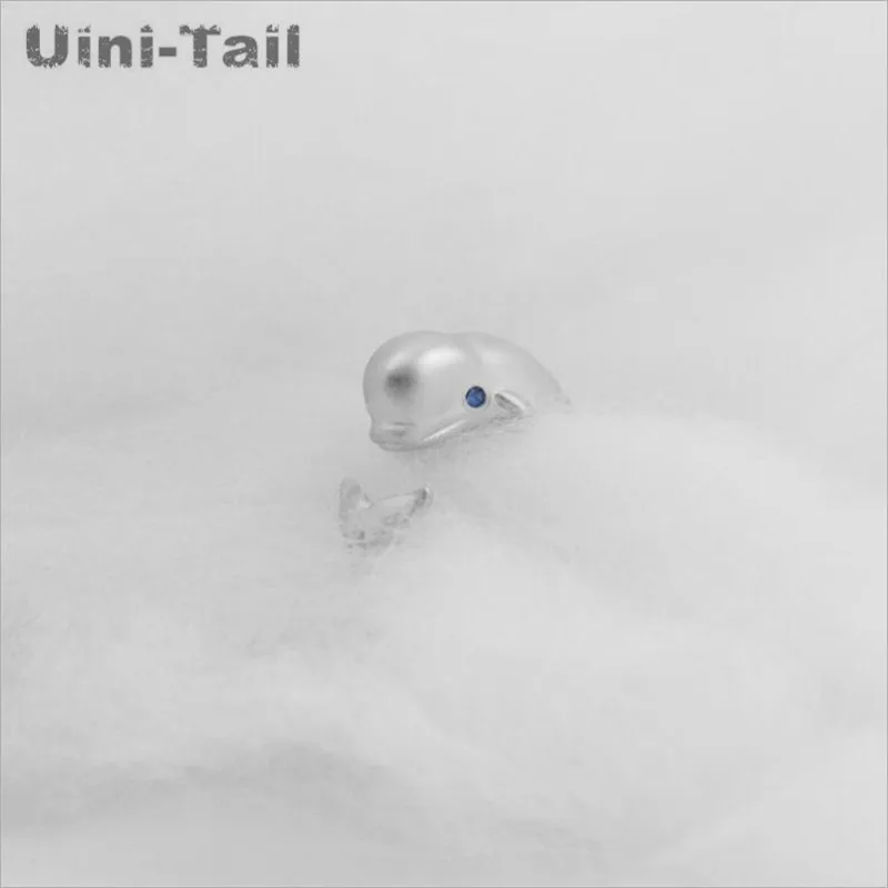 Uini-Tail hot new original design 925 Tibetan silver beluga whale opening adjustable ring Korean fashion tide flow high quality