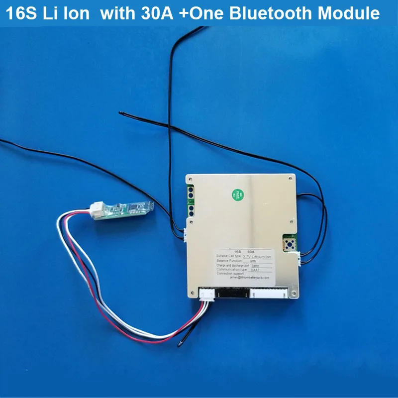 16S 60V li ion Smart bms or 48V Lifepo4 battery bluetooth pcb with uart communication with 30A to 50A current