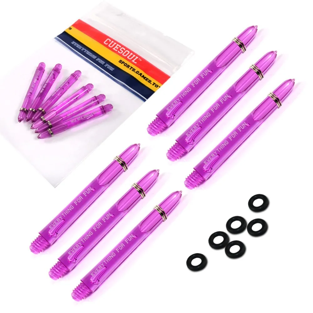 

CUESOUL Purple 6PCS/SET Nylon Plastic Darts Shafts 2BA With Dart O'rings For Professional Dardos