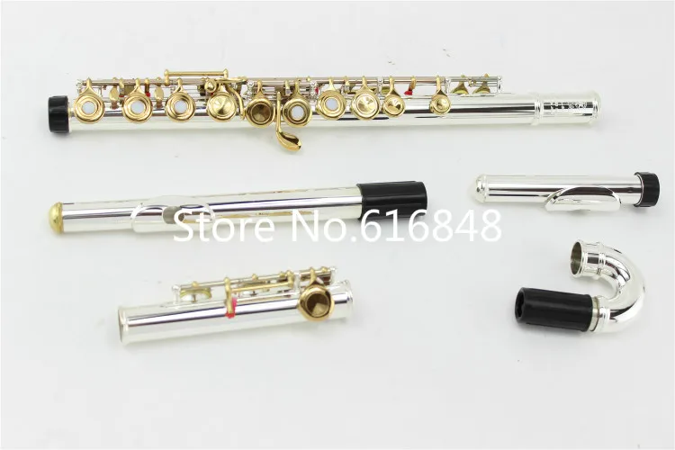 MARGEWATE Standards Silver Plated Flute FL-321 Flutes 16 17 Holes C Key Gold Lacquer Closed Open Hole With Case