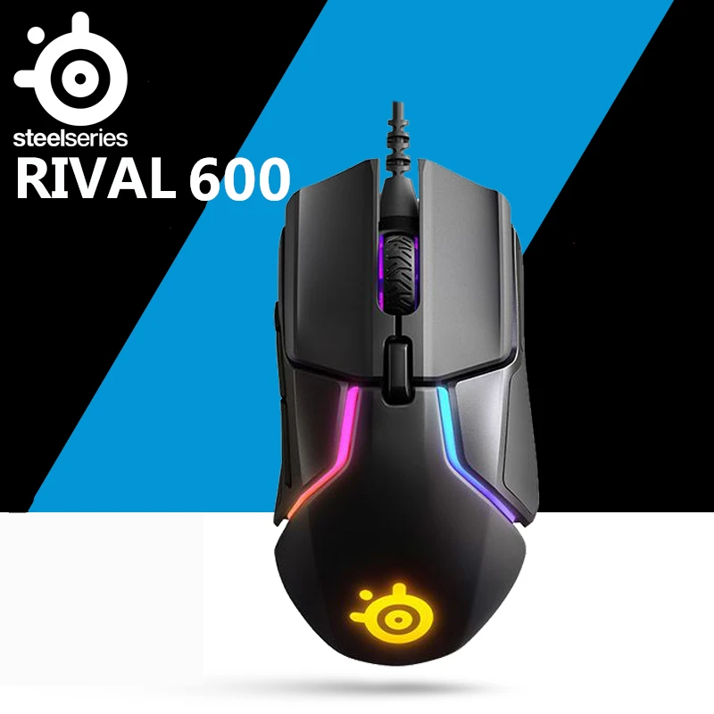 

SteelSeries Rival 600 wired Gaming mouse RGB macro programming dual sensor counterweight anti-skid free weight Mouse