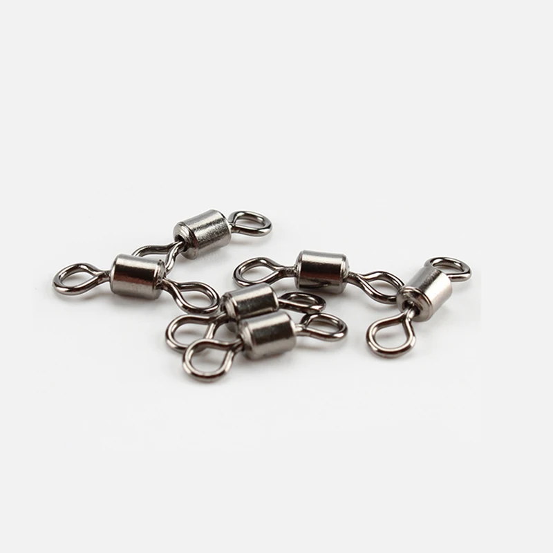 50pcs Ball Bearing Swivel Solid Ring Fishing Connector Barrel Rolling Swivel Lure Goods For Fishing Sea Fishing Accessories Tool