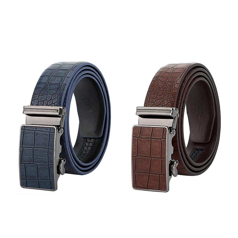 MaiKun Men\'s Automatic Belts For Men Leather Belt For Business Casual Crocodile Pattern Belt