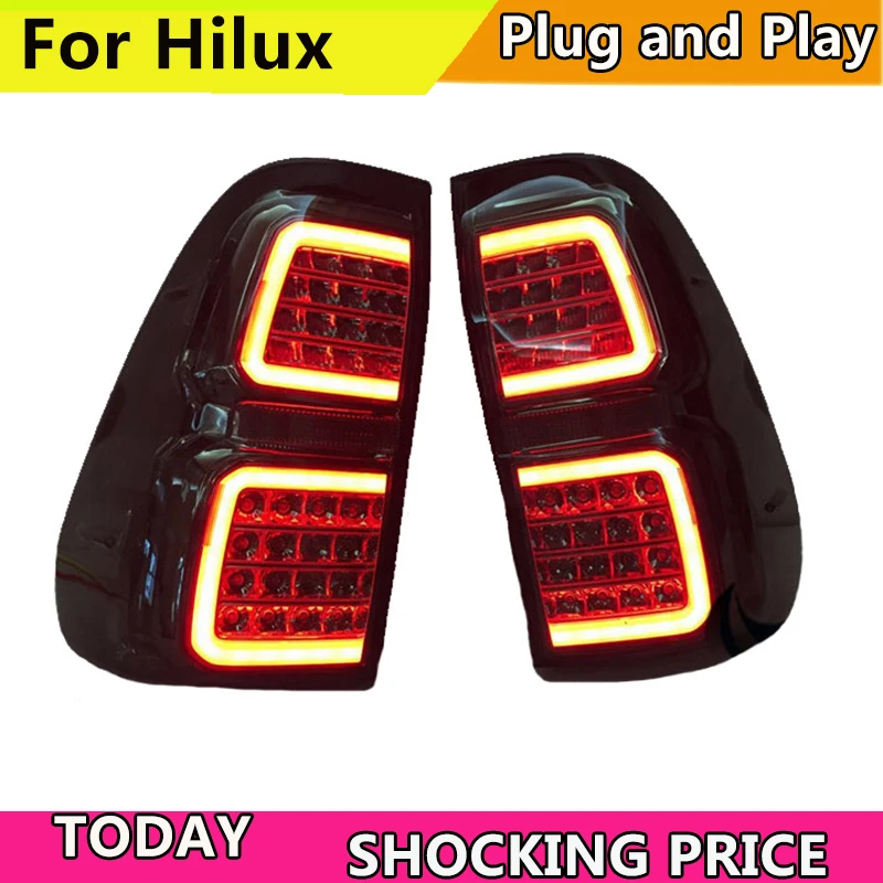 doxa Car led Rear lamp For 2015-2018 year Hilux Revo LED Taillight 2017 Hilux Taillight New Vigo LED Taillight Black