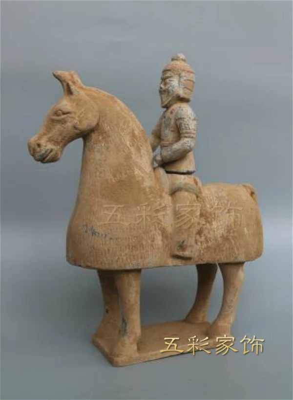 

Antique pottery statue,General riding sculpture ,hand painting,furnishing collection&adornment,free shipping