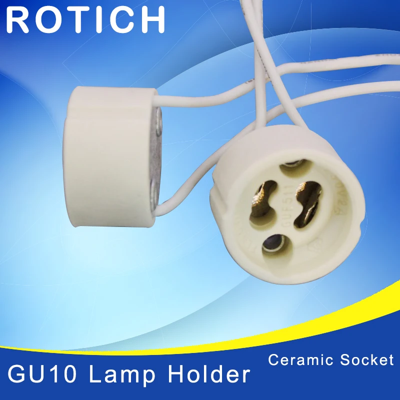 High temperature resistance GU10 Lamp Holder Socket Base Adapter Wire Connector Ceramic Socket For LED Halogen Lamp Light