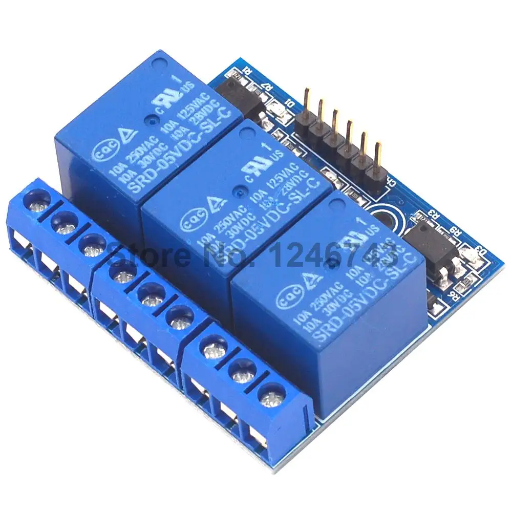 3 Channel Relay Module With Optocoupler Isolation Compatible 3.3V 5V Signal High-voltage Relay