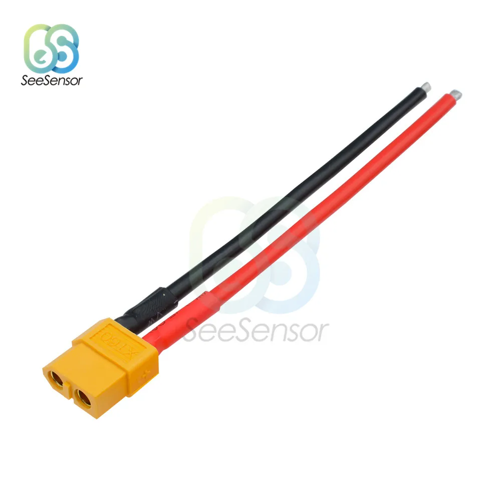 2 pz 1 pz XT60 connettore batteria maschio femmina presa con adattatore giunto in silicone 14 AWG cavo 10cm cavo fai da te elettronico