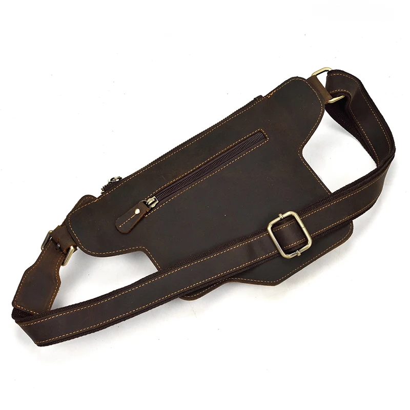 Men Genuine Leather waist Packs Fanny Pack Belt Bag Phone Pouch Mini Travel Chest Bag Male Small Crossbody Bag Leather Pouch