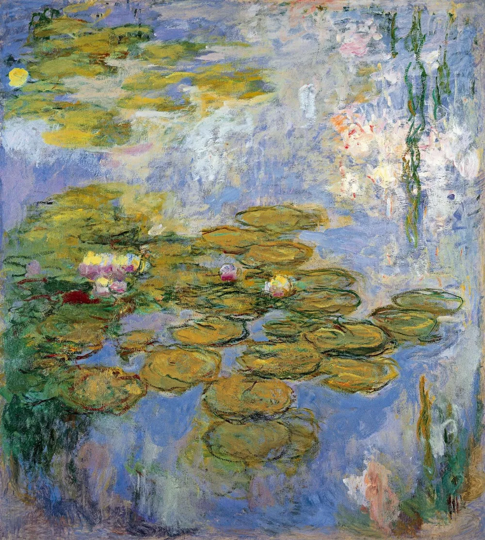 

100% handmade landscape oil painting reproduction on linen canvas,water-lilies-1919 by claude monet,Free DHL Shipping