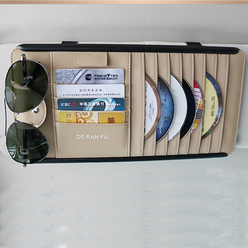 CD/DVD Wallet for Car Interior Storage with Card Sunglasses Holder for BMW Sun Visor DVD Bag for Toyota Auto Origizer Vehicel - Image 2