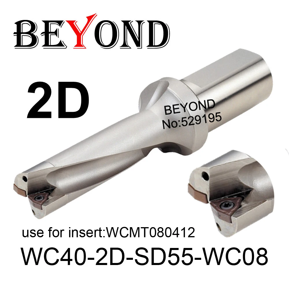 

BEYOND WC 2D 55mm WC40-2D-SD55-WC08 U Drilling Drill Bit use Insert WCMT WCMT080412 Indexable Carbide Inserts Lathe CNC Tools