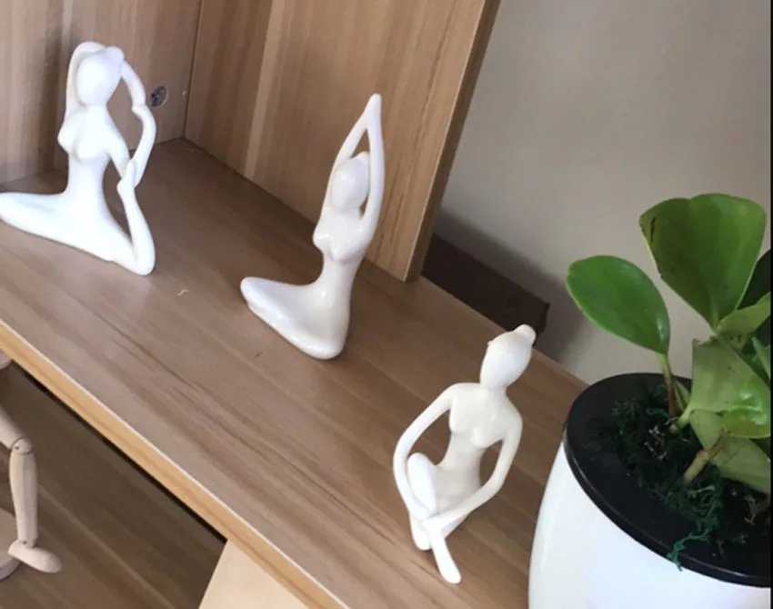 ERMAKOVA 12 Stile abstrakte Kunst Keramik Yoga Posen Figur Porzellan Dame Figur Statue Home Yoga Studio Dekor Ornament – Detail 16