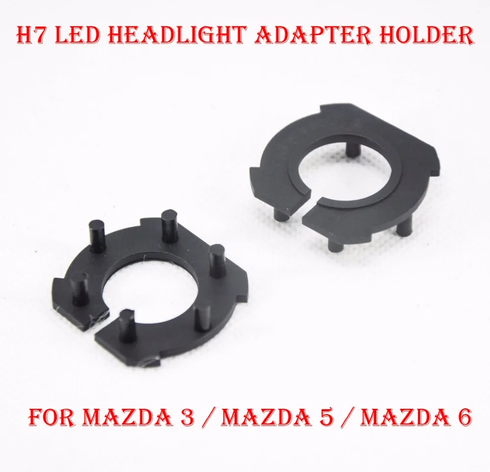 2PCS H7 LED Headlight Conversion Kit Bulbs Holder Adapter Base Retainer Socket For Mazda 3 / Mazda 5 / Mazda 6 Lamps Converter