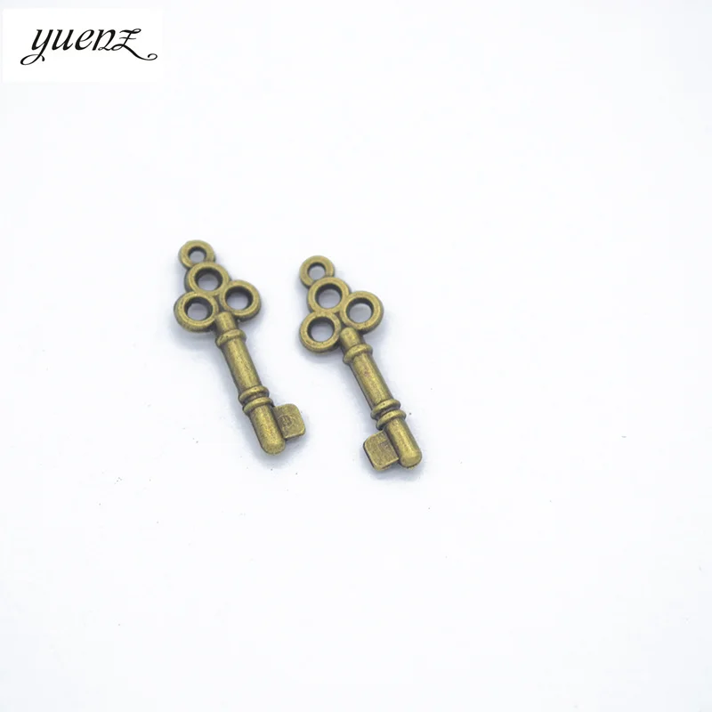 YuenZ 50pcs 2 color Antique silver color Metal key Charms Pendants For Jewelry Making Diy Handmade Jewelry 20*7mm O239