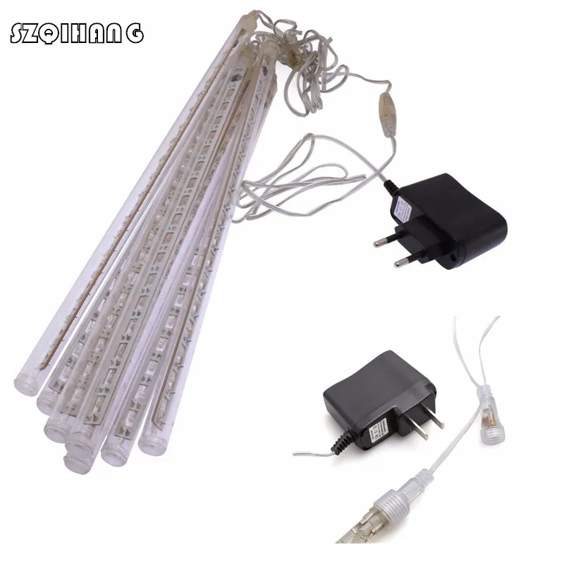 50cm 30cm à prova dwaterproof água meteoros chuva tubos led lâmpada de luz eua/ue plug ac220v natal luz casamento jardim decoração natal