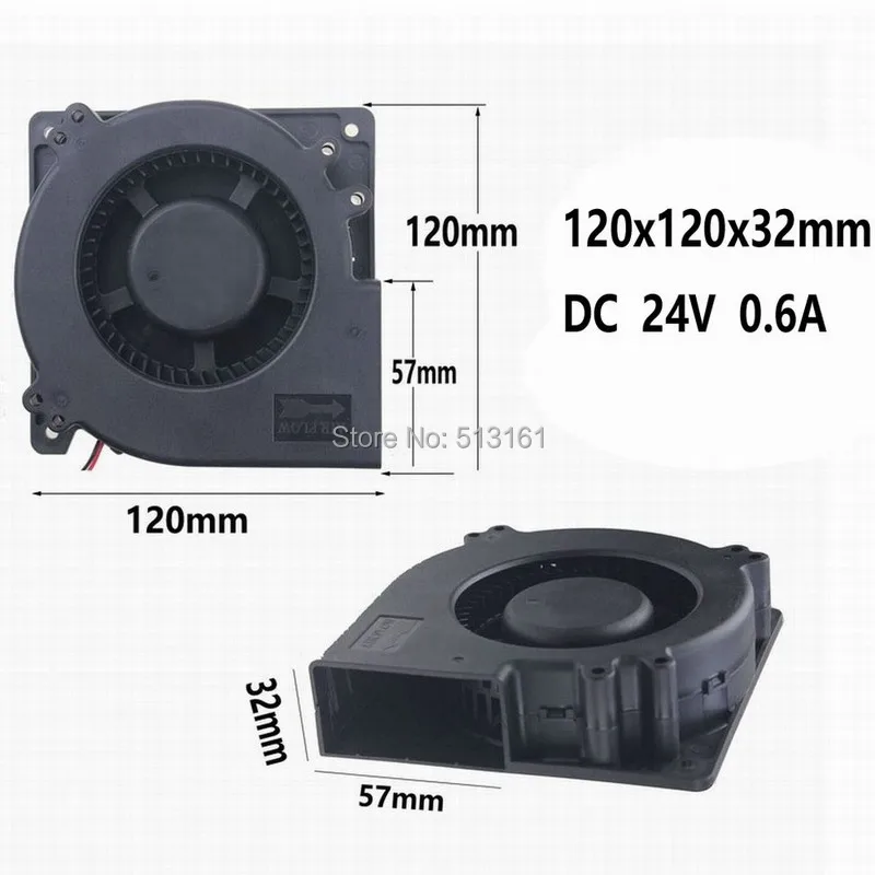 10 Pieces 12032 Ball DC Cooler Blower Fan 120x120X32mm Centrifugal 24V Fans For PC Computer