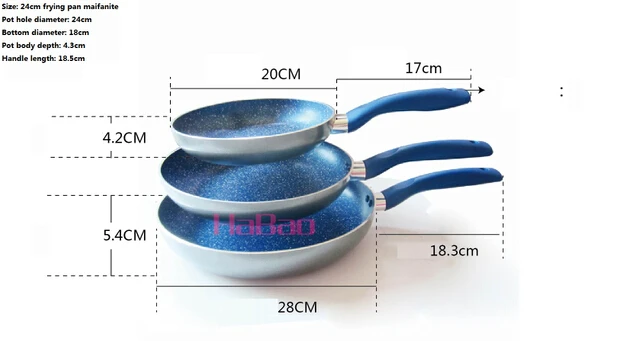 

Quality aluminum non-stick frying pan no fumes Maifanshi mini frying pan steak wok gas Induction Cooker Universal