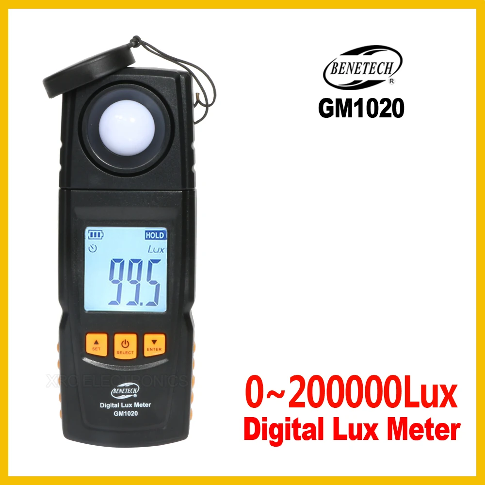 Digital Lux Light Meter USB LCD backlight Display Handheld Photometer Up to 200,000 Lux Meter GM1020 -BENETECH