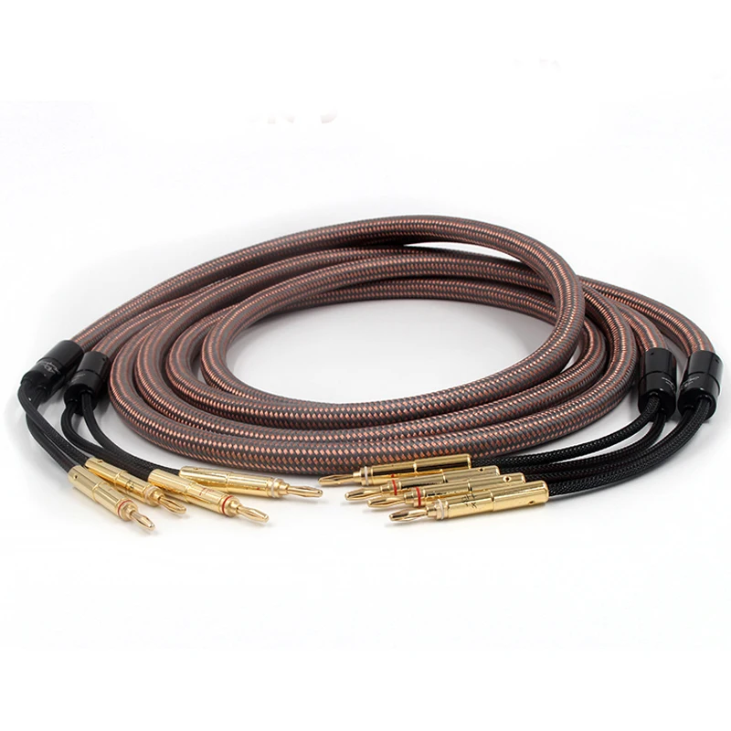 Hifi Speaker Cable Accuphase OCC Pure Copper Audio Speaker Wire with Gold plated Banana Plug